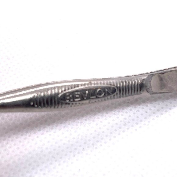 Revlon Stainless Steel Tweezers Classic Deluxe Makeup Metal 3" Slant Tip Vintage - Picture 4 of 9